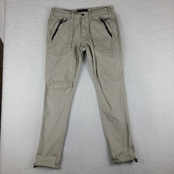 Abercrombie Fitch Pants Mens 32x34 Beige Zipper Pocket Paratrooper Field